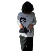 Solid Color Smoking Design Knitted Sweater